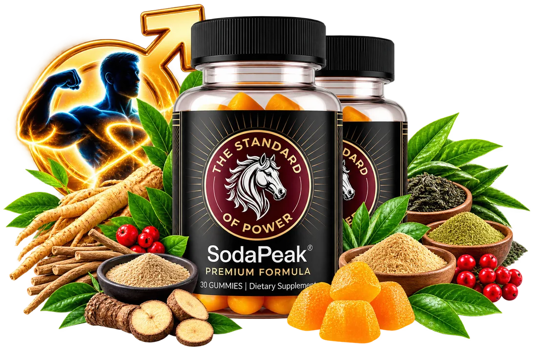 SodaPeak gummies for men's energy and vitality with natural ingredients